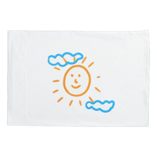 アップロード子供スケッチ子アートワークを次に変換 枕カバー (裏面)