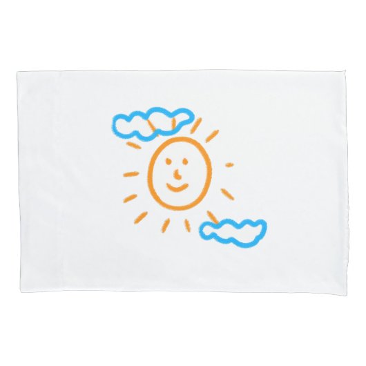 アップロード子供スケッチ子アートワークを次に変換 枕カバー (正面)