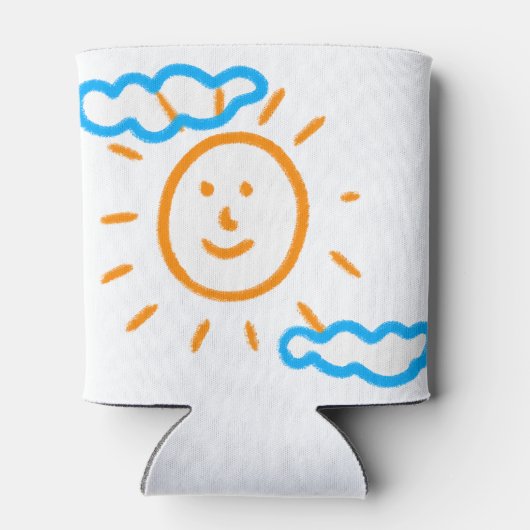 アップロード子供スケッチ子アートワークを次に変換 缶クーラー (裏面)