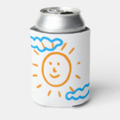 アップロード子供スケッチ子アートワークを次に変換 缶クーラー (缶裏面)