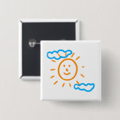 アップロード子供スケッチ子アートワークを次に変換 缶バッジ (正面&裏面)