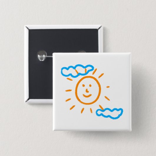 アップロード子供スケッチ子アートワークを次に変換 缶バッジ (正面&裏面)