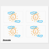 アップロード子供スケッチ子アートワークを次に変換 長方形シール (シート)