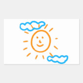 アップロード子供スケッチ子アートワークを次に変換 長方形シール (正面)