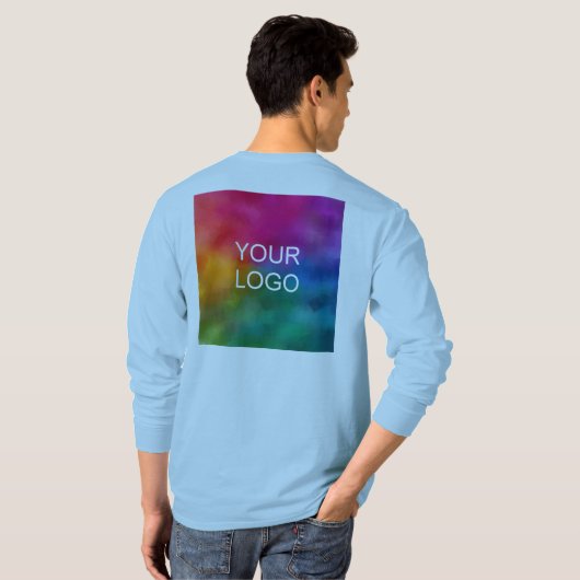 アップロード追加イメージロゴテンプレート両面メンズ Tシャツ (裏面フル)