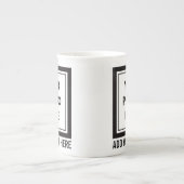 アップロード2枚の写真と追加文字-カスタマイズ写真 ボーンチャイナマグカップ (正面)