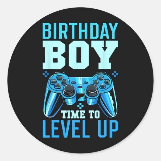 アップ誕生日ボーマッチングゲーマーパーティー- Clic Fit1 ラウンドシール (正面)