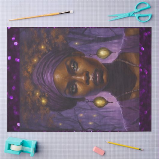 アップ近くのアフリカ系アメリカ人バイユー女王 薄葉紙 (クラフト)