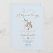 アップ アップ アンド アウェイ ベビーシャワー 招待状 (正面/裏面)