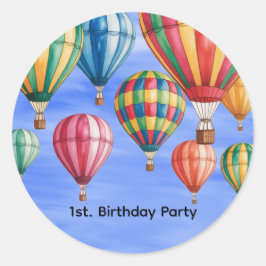 アップ・アップ・アンド・アウェイ 1歳の誕生日パーティー ラウンドシール