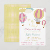 アップ、アップ、フライング! 赤ちゃんが生まれます! 招待状 (正面/裏面)