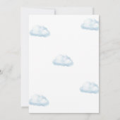 アップ アンド アウェイ ボーイ ブルー ホット エア バルーン ベイビー シャワー 招待状 (裏面)