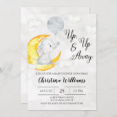 アップ&リトル·ワ遠くにン·グレー·ニュートラル·ベイビー·シャワー 招待状 (正面/裏面)