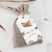 アップ&遠くに、ヴィンテージ水彩飛行機の赤ちゃんシャワー ギフトタグ