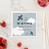 アップ&飛行機遠くにブルーボーイベビーシャワー スタンダードカクテルナプキン (インサイチュ)