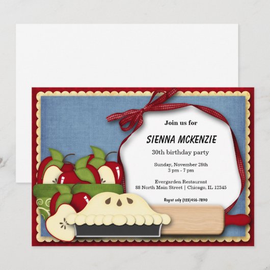 アッペルパイ誕生日 招待状 (正面/裏面)