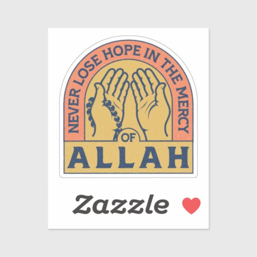 アッラーの慈悲で希望を失わない – イスラム引用文 シール (シート)