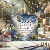 アッレリア彼は復活した水色のフローラ復活祭 シーズンカード