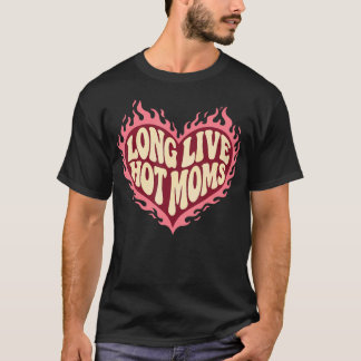 アツいママのためのユーモアたっぷりのレトロなTシャツ Tシャツ