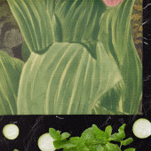 アツモリソウのビンテージ植物画 オーキッド キッチンタオル