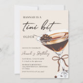 アティニビットより古いシックなエスプレッソマルティーニ誕生日 招待状 (正面)