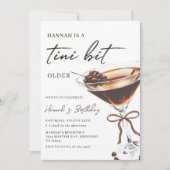 アティニビットより古いシックなエスプレッソマルティーニ誕生日 招待状 (正面)