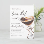 アティニビットより古いシックなエスプレッソマルティーニ誕生日 招待状 (スタンド正面)