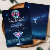 アティニビットオールドジェミニ〔占星術の〕十二宮図マルティーニ誕生日 招待状