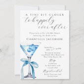 アティニビットクローザーシックブルーマルティーニブライダルシャワー 招待状 (正面)