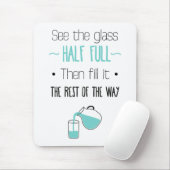 アティメントガラスハーフやる気を起こさせるフルライフ引用文 マウスパッド (マウス)