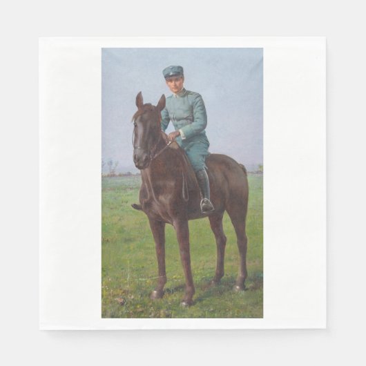 アティリオ・トリボレッティポートレート(騎兵) スタンダードランチョンナプキン (正面)