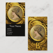 アテナと戦うグリフィンモノグラム、赤ルビー 名刺 (正面/裏面)