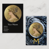 アテナと戦うグリフィンモノグラム、赤ルビー 名刺 (正面/裏面)