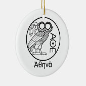 アテナのフクロウ硬膜(ギリシャフォント) セラミックオーナメント (右)