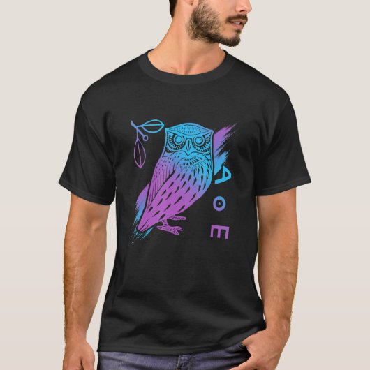 アテナのフクロウ – ギリシャ神話 – 古代ギリシャ Tシャツ (正面)