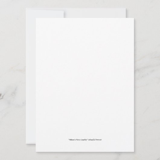 アテナの恐ろしいロイヤリティカラフルポートレート 招待状 (裏面)