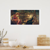 アテナイとアラクネ、c.1475-85(キャンバス上の油) ポスター (キッチン)