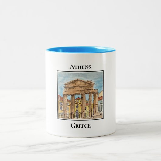 アテナイのアルケゲティス門 ギリシャ アテネ ツートーンマグカップ (中央)