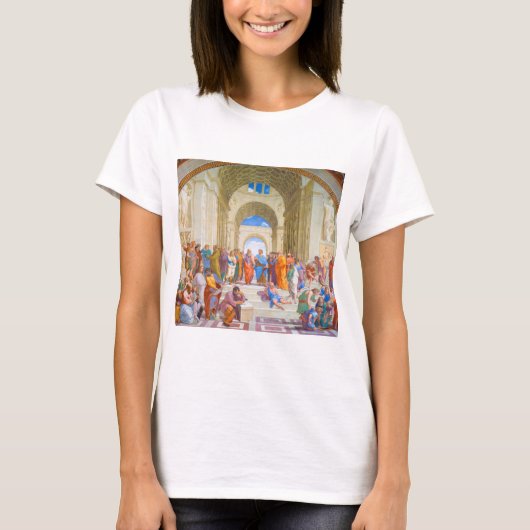 アテナイの学堂 ラファエロ Tシャツ (正面)