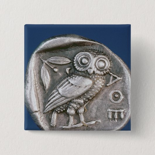 アテナイのtetradrachma 缶バッジ (正面)