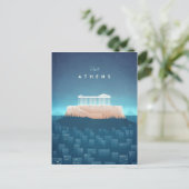 アテナヴィンテージ旅行ポスター – アートポストカード ポストカード (スタンド正面)