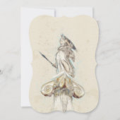 アテナ像のスケッチ ご招待 - エレガント 招待状 (正面)