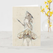 アテナ像のスケッチ カード (黄色い花)