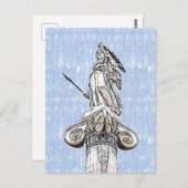 アテナ像の水彩画 ポストカード (正面/裏面)