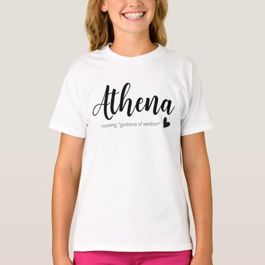 アテナ名ミニマル字モダン女子T- Tシャツ (正面)