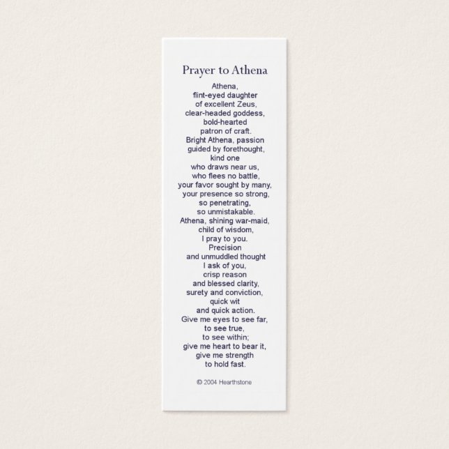 アテナ祈りの言葉カード (正面)