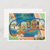 アテネからの挨拶，ジョージア・ヴィンテージ旅行 ポストカード (正面/裏面)