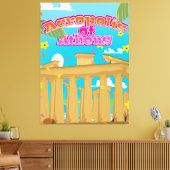 アテネのアクロポリスギリシャ旅行ポスター。 キャンバスプリント (インサイチュ (リビング))