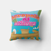 アテネのアクロポリスギリシャ旅行ポスター。 クッション (裏面)