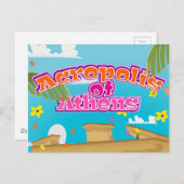 アテネのアクロポリス ギリシャ 旅行ポスター ポストカード (正面/裏面)